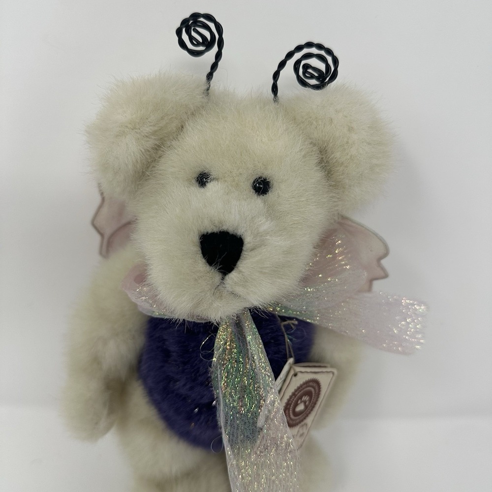 Boyds Bear #917720 Flora B Flutterfly Purple Dress Wings Antenna Butterfly